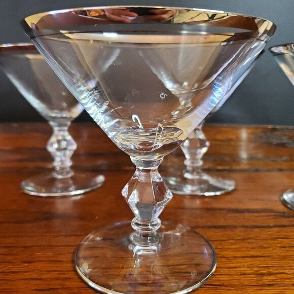 MCM 1960's era Brookmere Glastonbury Lotus Cocktail Sherbet Glasses 4.5" tall - Picture 3 of 8